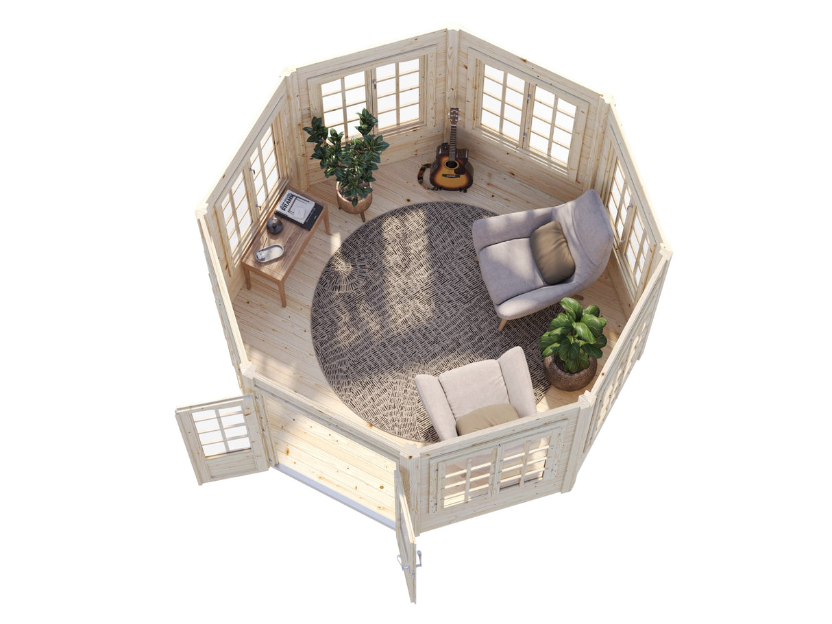 Veronica 7 (3.4x4.1m | 9.2m2 | 34mm) Octagonal Garden Pavilion - Palmako UK