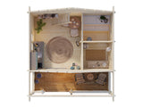 Leila 1 (5,4x3,4m | 17,5+7,3 m² | 70 mm) Log Sauna Cabin with Mezzanine Sleeping Loft