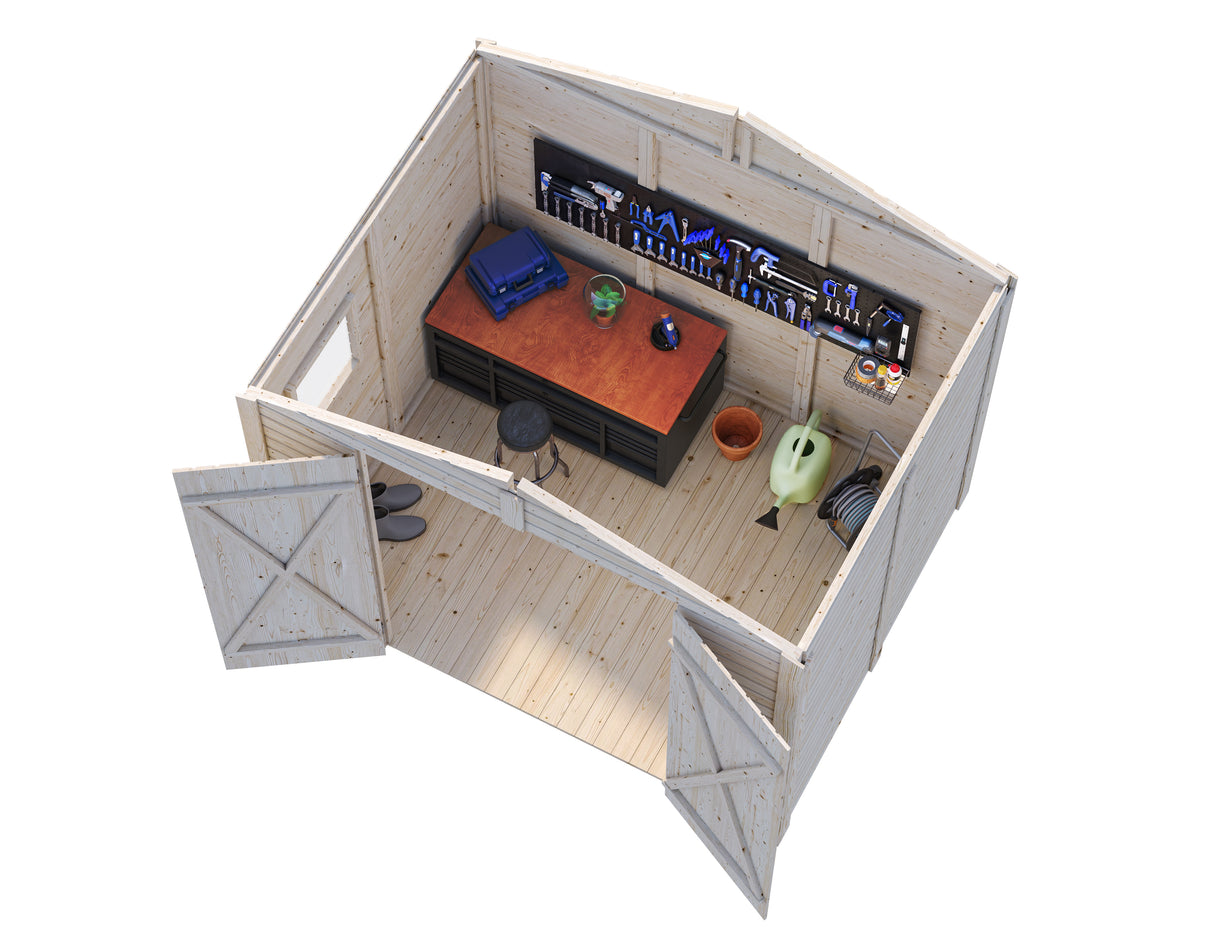 Dan XS (2.4x1.9m | 4.6m2) Compact Timber Garden Shed