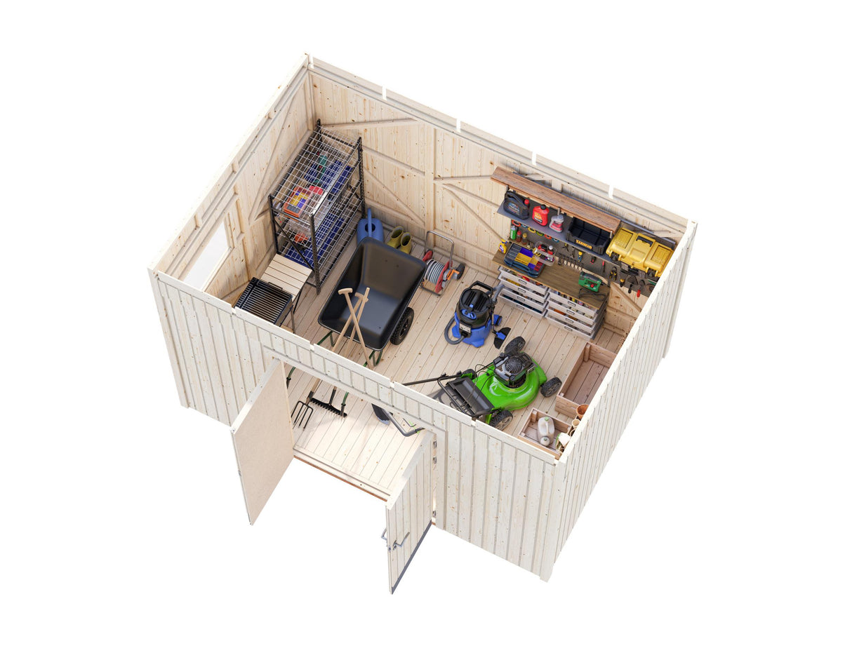 Stig (3.5x2.4m | 8.2m2) Sturdy and Secure Shed for Garden Storage