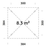 Bianca Gazebo S (3x3m | 8,3m2 | 120x120mm) Modern Gazebo with Pyramid Roof - Palmako UK