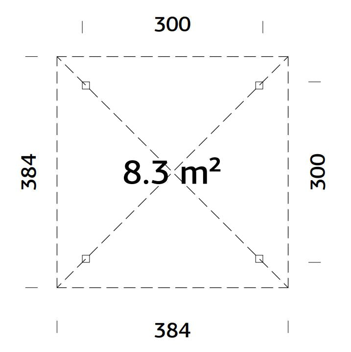 Bianca Gazebo M (3x3m | 8,3m2 | 120x120mm) Modern Gazebo with Pyramid Roof