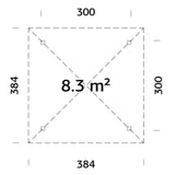 Bianca Gazebo M (3x3m | 8,3m2 | 120x120mm) Modern Gazebo with Pyramid Roof