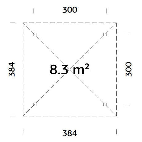 Bianca Gazebo M (3x3m | 8,3m2 | 120x120mm) Modern Gazebo with Pyramid Roof