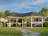 Bianca Gazebo XL (5,9x5,9m | 24,9m2 | 120x120mm) Modern Corner Gazebo with Pyramid Roof