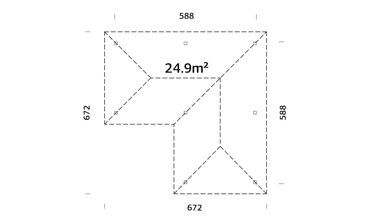 Bianca Gazebo XL (5,9x5,9m | 24,9m2 | 120x120mm) Modern Corner Gazebo with Pyramid Roof