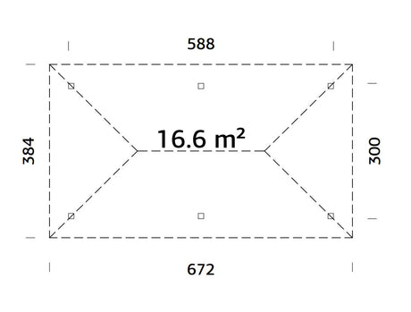 Bianca Corner Gazebo L (5,9x3m | 16,6m2 | 120x120mm) Large Modern Gazebo With Pyramid Roof