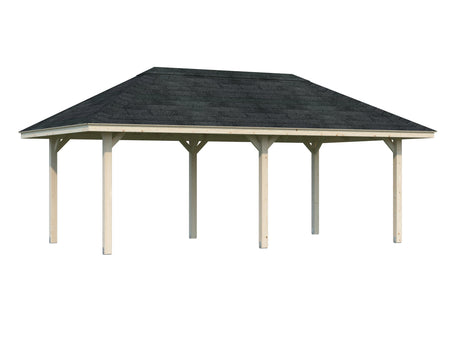 Bianca Corner Gazebo L (5,9x3m | 16,6m2 | 120x120mm) Large Modern Gazebo With Pyramid Roof