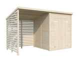Leif L (3.7x1.7m | 3.0+2.9m2) Practical Garden Shed - Palmako UK