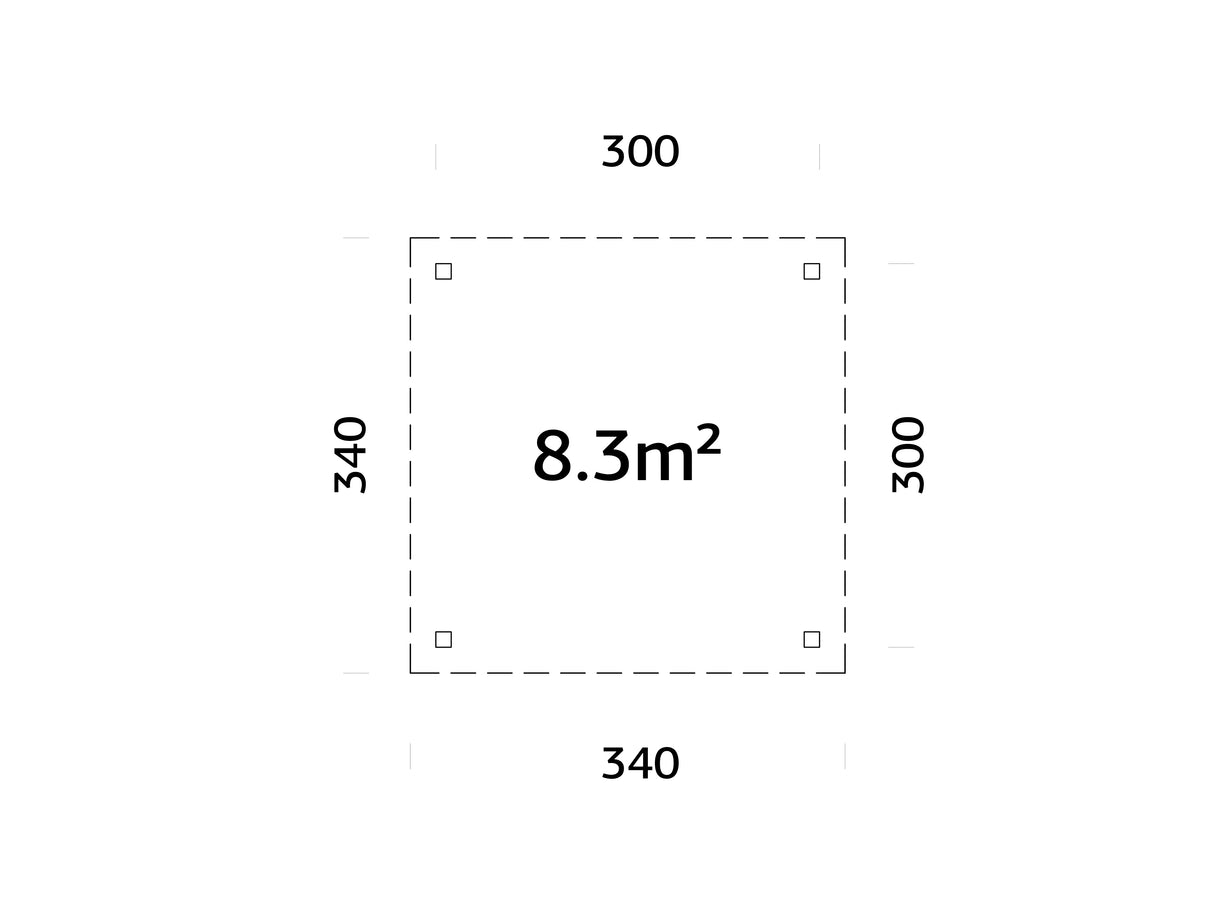 Lenna Gazebo M (3x3m | 8,3m2 | 120x120mm) Modern Flat Roof Gazebo