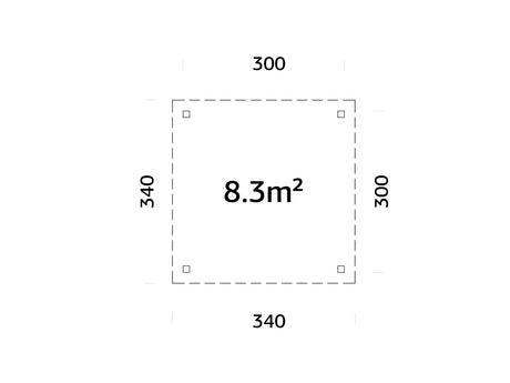 Lenna Gazebo M (3x3m | 8,3m2 | 120x120mm) Modern Flat Roof Gazebo