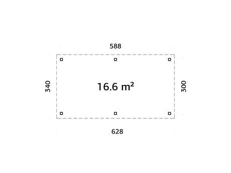 Lenna Gazebo L (5,9x3m | 16,6m2 | 120x120mm) Modern Flat Roof Gazebo