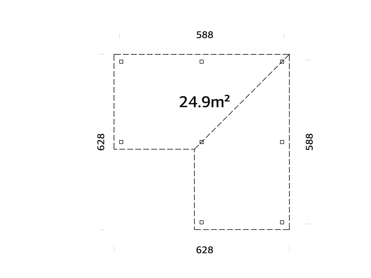 Lenna Gazebo XL (5,9x5,9m | 24,9m2 | 120x120mm) Large Modern Flat Roof Corner Gazebo