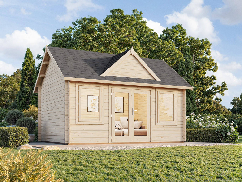 Claudia L (4,7x3,5m | 14,2m2 | 44mm) Clockhouse Style Log Cabin - Palmako UK