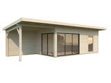 Andrea XL (9x3m | 17.1+7.9m2 | 44mm) Garden Room with Sliding Doors (Double Glazing Available)