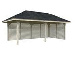 Bianca 109 (6x3m | 16.6m2) Large Corner Pavilion with Louvre Walls - Palmako UK