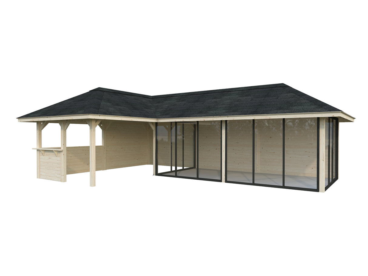 Bianca 221/521 (9x6m | 33.2m2) Glass Garden Room With Sliding Doors (Double Glazing Available)