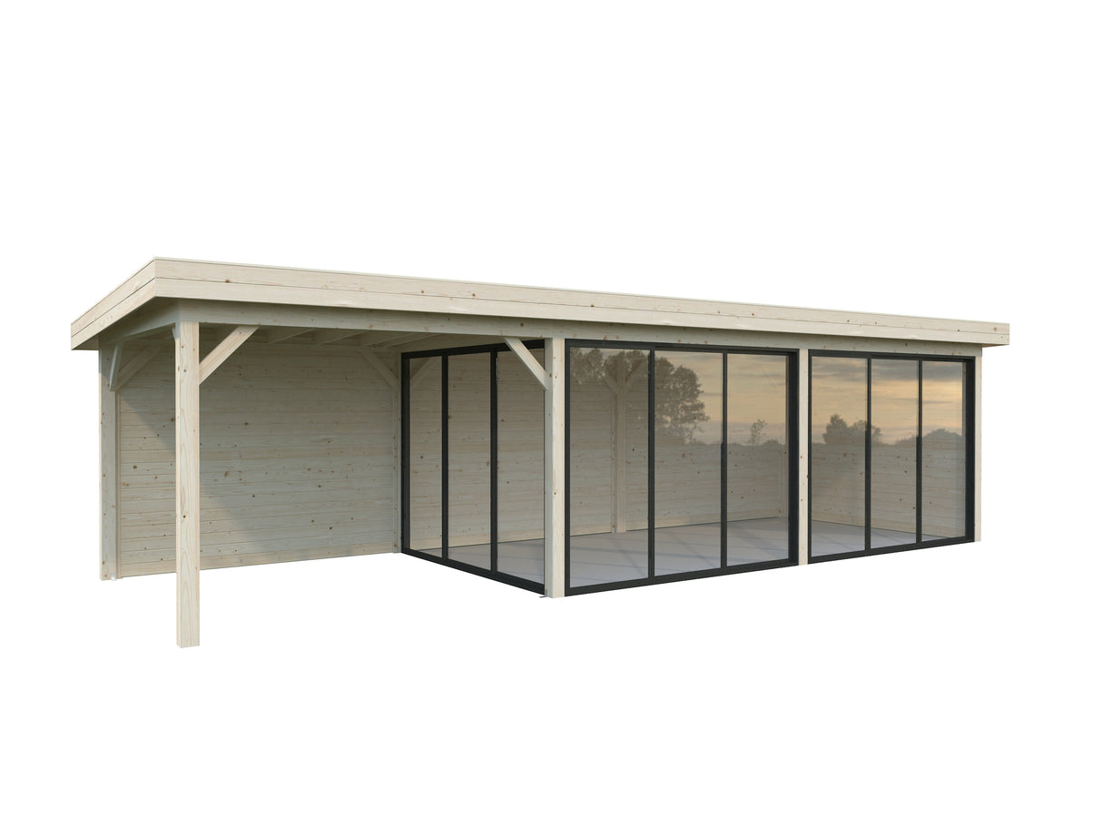 Lenna 417/717 (9x3m | 24.9m2) Glass Garden Room With Sliding Doors (Double Glazing Available)