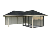 Bianca 211/511 (6x6m | 24.9m2) Corner Summer House With Sliding Doors And Louvre Walls (Double Glazing Available) - Palmako UK