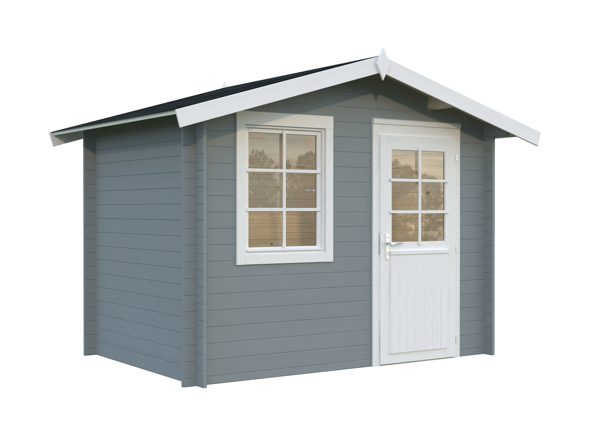 Klara S (3x2m | 4.7m2 | 28mm) Beach Hut Style Tiny Log Cabin or Garden Shed