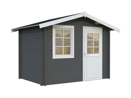 Klara S (3x2m | 4.7m2 | 28mm) Beach Hut Style Tiny Log Cabin or Garden Shed