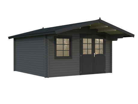 Britta S (4.1x4.1m | 14.6m2 | 40mm) Swiss Chalet Style Garden Log Cabin