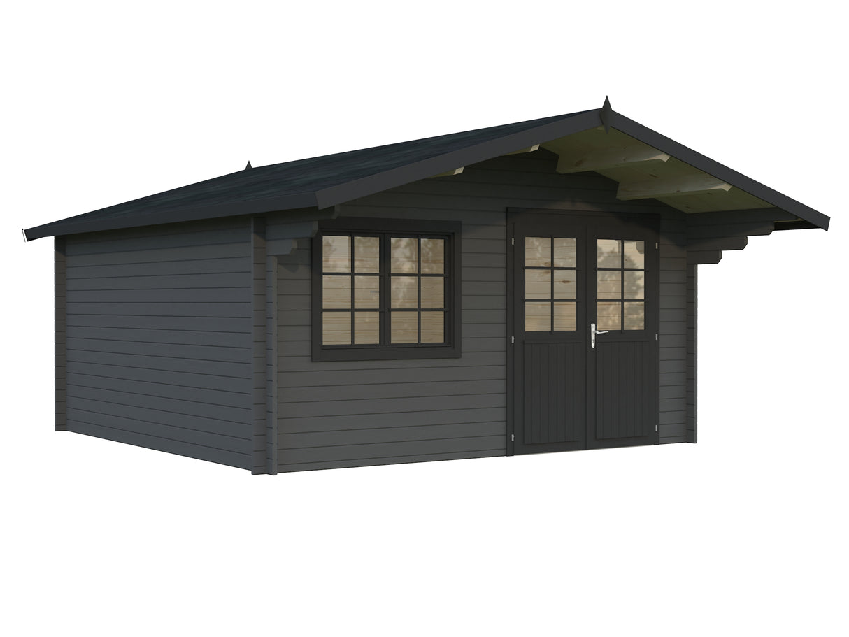 Britta M (4.5x4.5m | 17.5m2 | 40mm) Swiss Chalet Style Garden Log Cabin