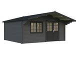 Britta L (5x4.5m | 19.7m2 | 40mm) Swiss Chalet Style Garden Log Cabin