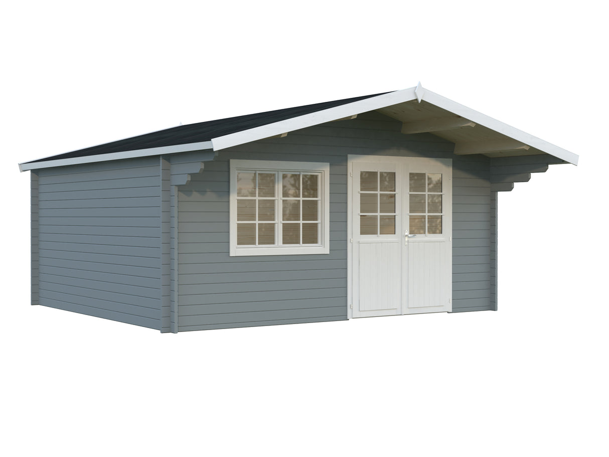 Britta L (5x4.5m | 19.7m2 | 40mm) Swiss Chalet Style Garden Log Cabin