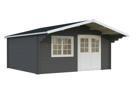 Britta L (5x4.5m | 19.7m2 | 40mm) Swiss Chalet Style Garden Log Cabin