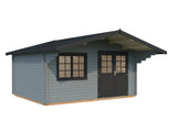 Sally L (4.7x3.8m | 15.5m2 | 44mm) Nordic Garden Log Cabin with Overhang Roof - Palmako UK