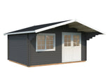 Sally L (4.7x3.8m | 15.5m2 | 44mm) Nordic Garden Log Cabin with Overhang Roof - Palmako UK