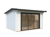 Ines M (3.9x3m | 11.1m2 | 44mm) Modern Garden Office with Sliding Doors (Double Glazing Available)