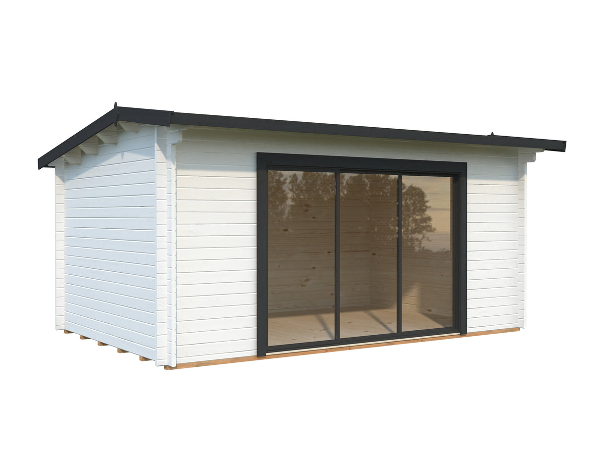 Ines L (4.8x3m | 13.7m2 | 44mm) Spacious Garden Office with Sliding Doors (Double Glazing Available)