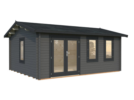 Iris L (5.3x4.1m | 19.1m2 | 44mm) Double Glazed Summer House with Double Doors  (2024 Upgraded Model)