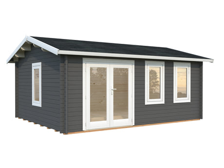 Iris L (5.3x4.1m | 19.1m2 | 44mm) Double Glazed Summer House with Double Doors  (2024 Upgraded Model)