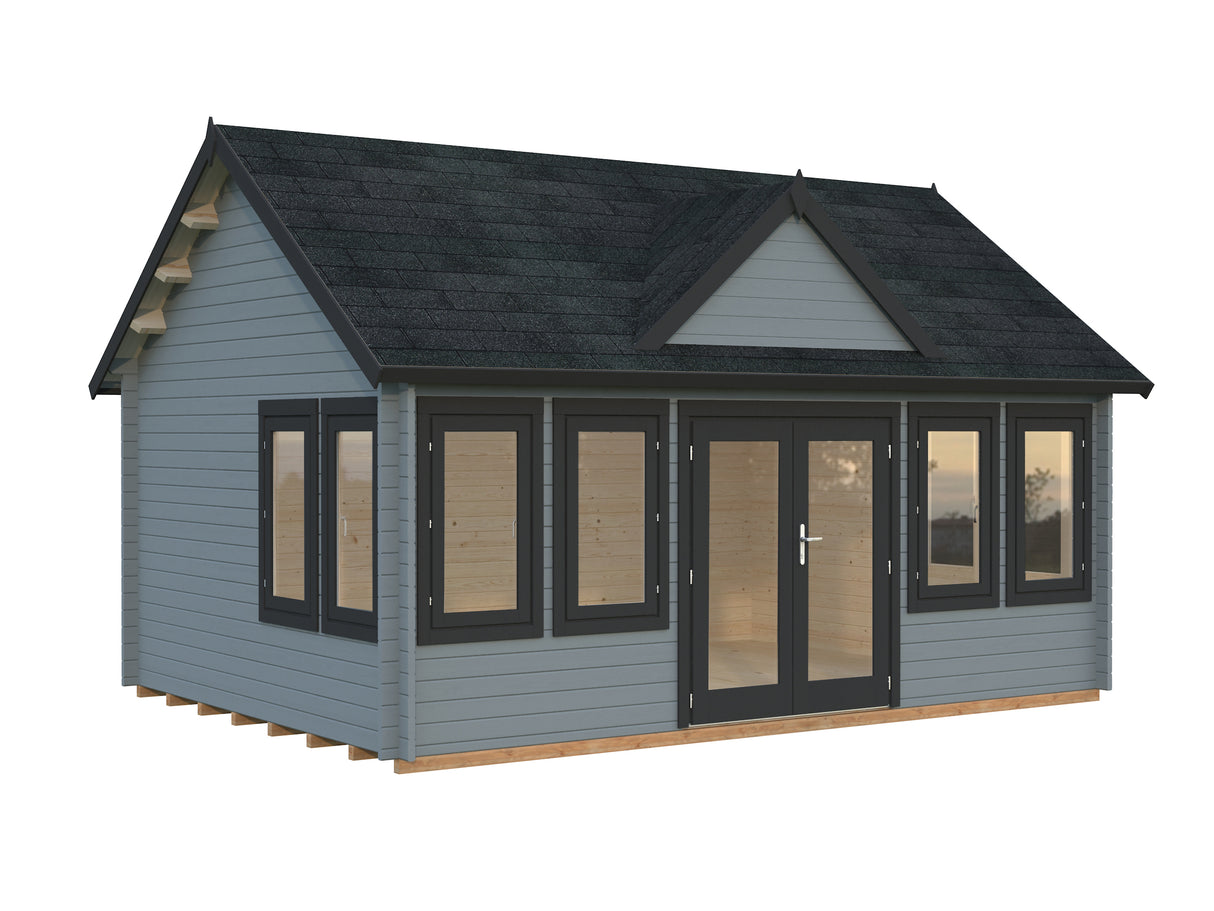 Claudia XL (5.5x4m | 19.4m2 | 44mm) Clockhouse Log Cabin