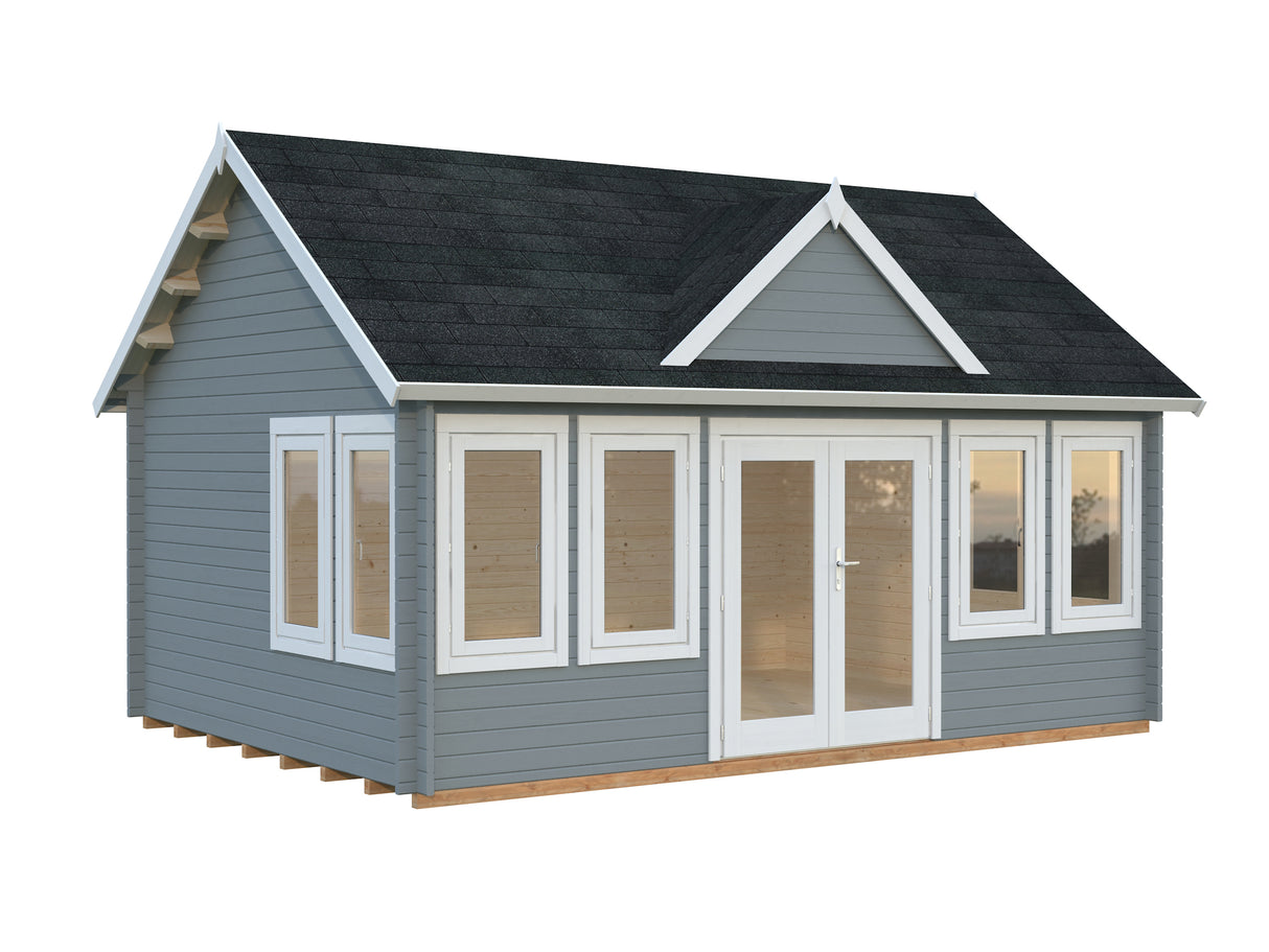 Claudia XL (5.5x4m | 19.4m2 | 44mm) Clockhouse Log Cabin