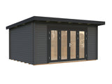 Lea M (4.5x3.3m | 14.2m2 | 44mm) Spacious Pent Garden Room with Bi-Fold Doors - Palmako UK