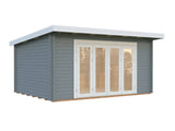 Lea M (4.5x3.3m | 14.2m2 | 44mm) Spacious Pent Garden Room with Bi-Fold Doors - Palmako UK