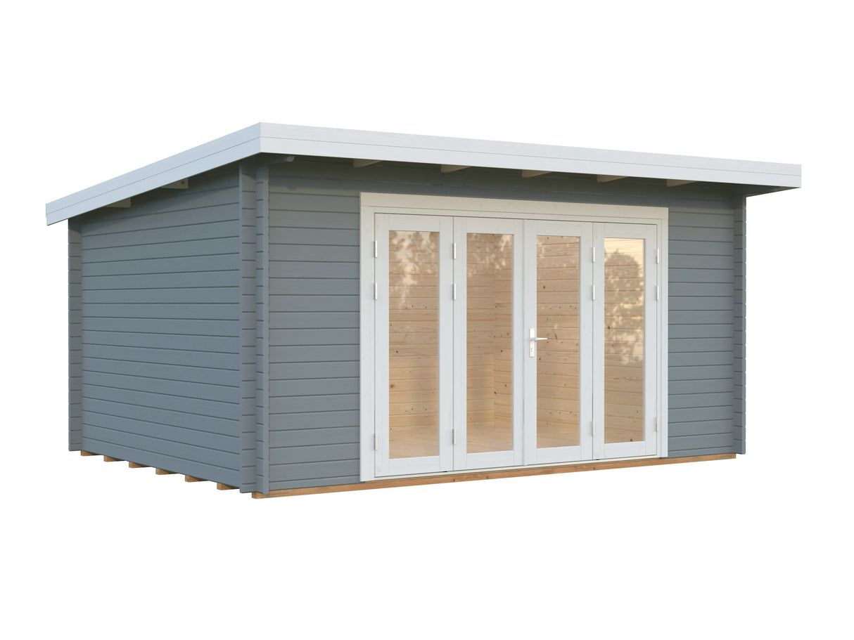 Lea M (4.5x3.3m | 14.2m2 | 44mm) Spacious Pent Garden Room with Bi-Fold Doors