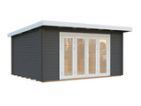 Lea M (4.5x3.3m | 14.2m2 | 44mm) Spacious Pent Garden Room with Bi-Fold Doors - Palmako UK
