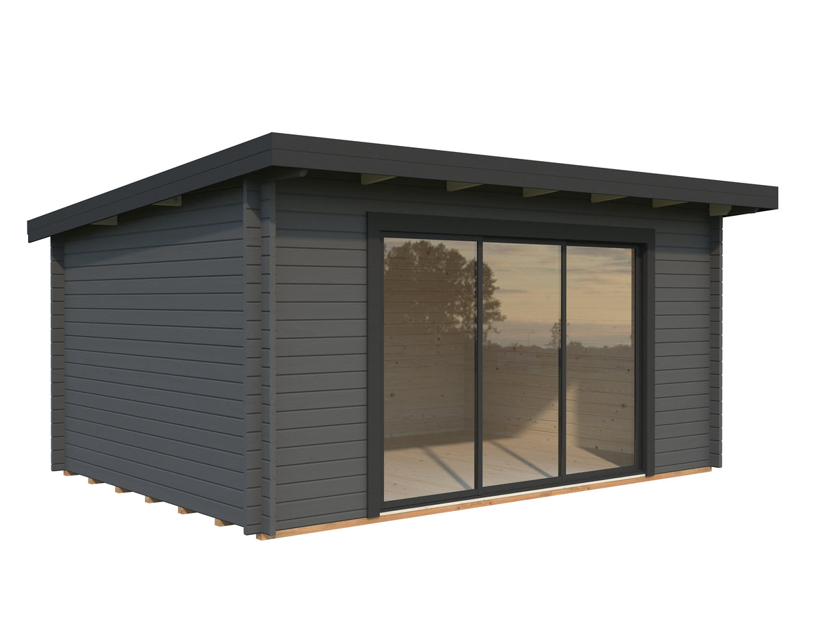 Lea M (4.5x3.3m | 14.2m2 | 44mm) Spacious Pent Garden Room with Sliding Doors (Double Glazing Available)