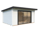 Lea M (4.5x3.3m | 14.2m2 | 44mm) Spacious Pent Garden Room with Sliding Doors (Double Glazing Available) - Palmako UK