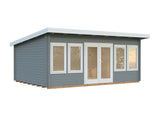 Lisa L (5.5x4m | 19.4m2 | 44mm) Spacious Pent Roof Summer House with Double Doors  (2024 Upgraded Model)