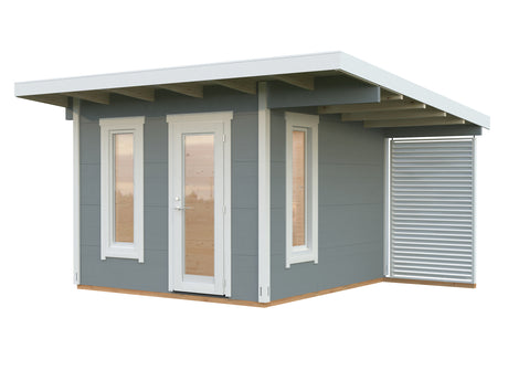 Grace (3x2.9m | 8.1m2+4.1m2 | 56mm) Glue-Laminated Year-Round Garden Room with Roof Canopy