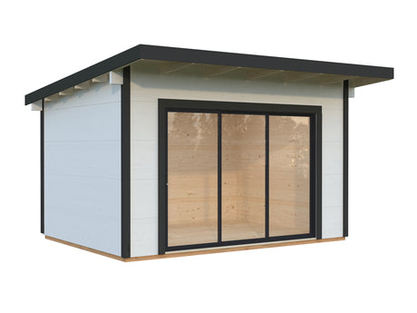 Grace (4x3m | 11.2m2 | 56mm) Year-Round Glue-Laminated Garden Room with Double Glazed Sliding Doors