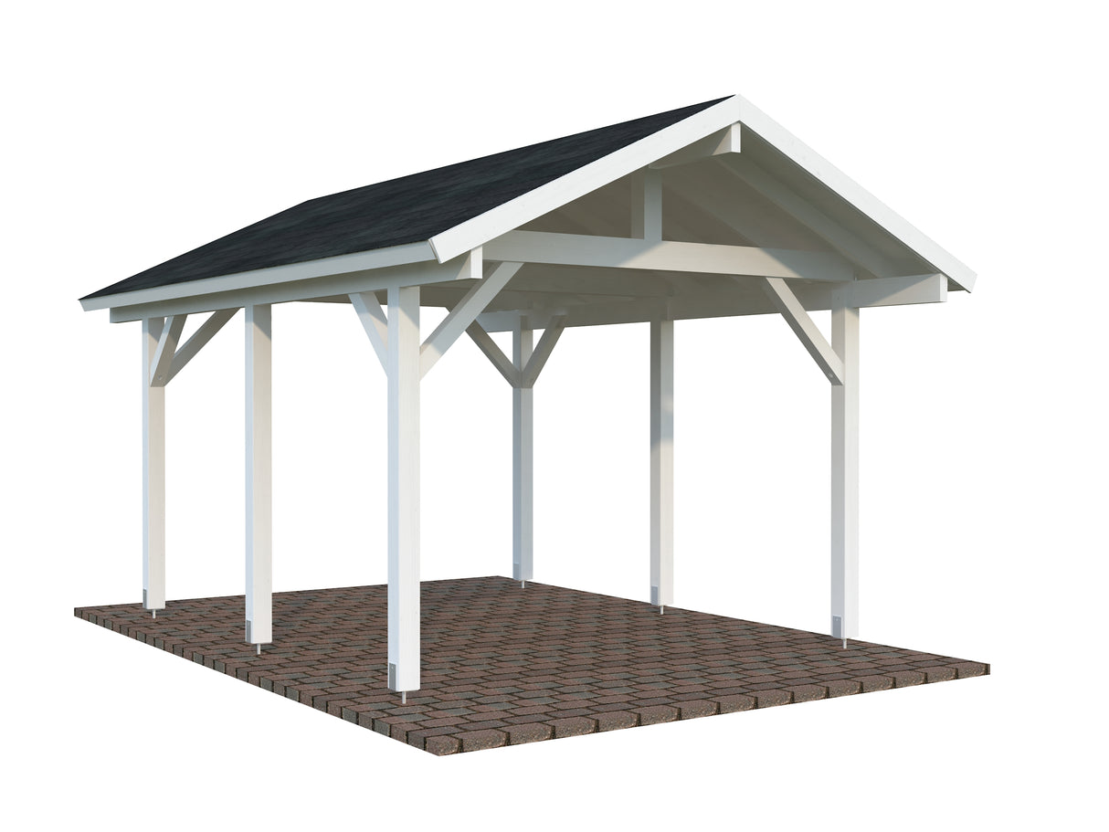 Robert S (3.2x3.7m | 11.7m2) Pitched Roof Timber Carport or Garden Pavilion