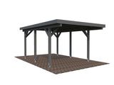 Karl S (3.6x5.1m | 11.7m2) Compact Flat Roof Carport or Garden Pavilion - Palmako UK