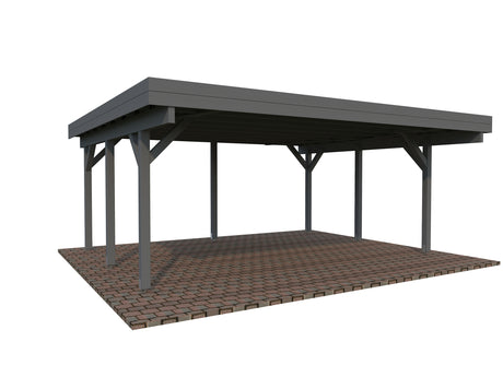 Karl M (6.0x5.1m | 20.6m2) Modern Flat Roof Double Carport or Large Pavilion